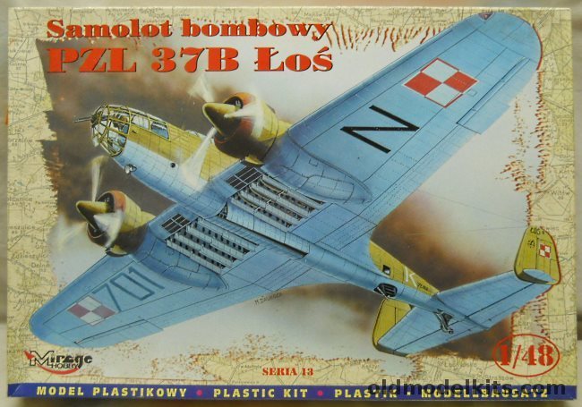 Mirage Hobby 1/48 PZL-37B Los, 48132 plastic model kit
